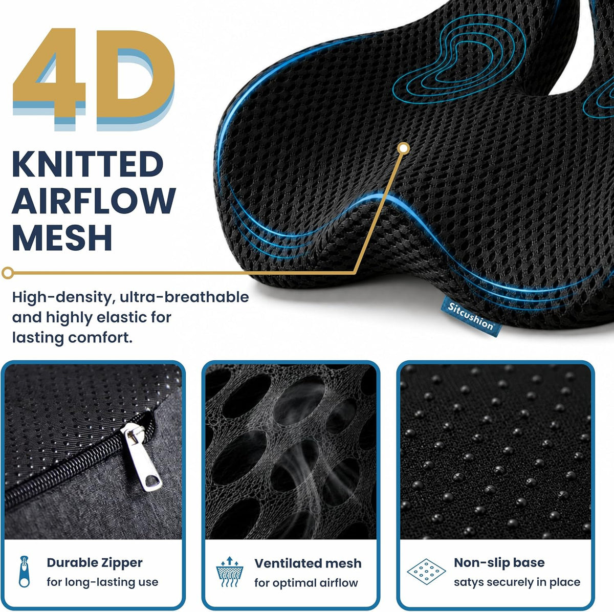 Car Seat Cushion for Driving, Sciatica Pain Relief Car Pillow and Seat Pad