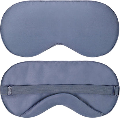 Sleep Mask - Navy Gray, 100% Viscose Derived from Bamboo - Lightweight Eye Mask with Adjustable Strap - Blackout Sleeping Blindfold for Women & Men - Comfortable Light Blocking Eye Cover