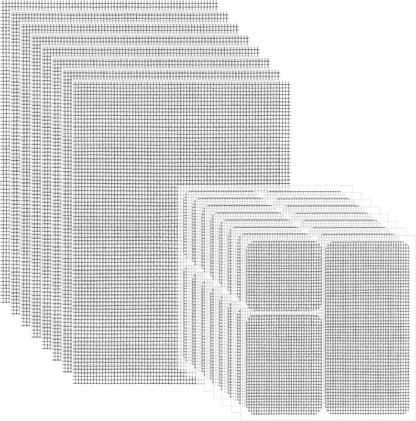 16PCS Window Screen Patch Kit 5"×7" & 4.5"×4.5" – Fiberglass Self-Adhesive Waterproof Mesh Tape for Tears & Holes, Strong Quick Fix for Door Mesh