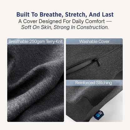 The Forme Cushion - Premium Ergonomic Lumbar Support Pillow | Lower Back Pain Relief Cushion with Adjustable SpineAlign™ Bolster and Dense Memory Foam for All-Day Comfort