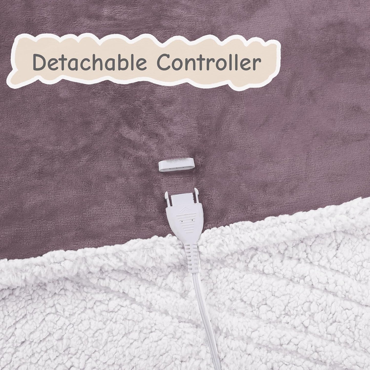 Soypipo Electric Heated Throw Blanket 50"x60", Faux Fur Plush with 4 Heat Settings & 2/4/8/10H Auto Shut-Off, Overheat Protection, Machine Washable, for Office & Chair, Dark Grey
