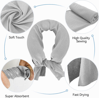 Neck Cooler for Hot Weather, Reusable Wearable Ice Water Neck Wrap with Wide Mouth for Ice Cubes, U-Shaped Cooling Neck Pack for Summer Heat, Outdoor Work, Sports, Travel & Hot Flashes, Blue