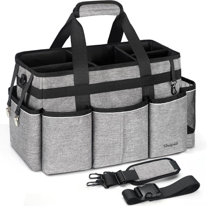 Wearable Cleaning Caddy Bag, Cleaning Caddy Supplies Organizer with Handles for Cleaners & Housekeeper, Under Sink & Car Cleaning Tool Organizers Bag with Adjustable Shoulder Strap&Waist Belt