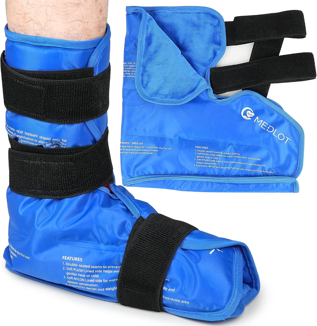 Ankle Ice Pack Wrap, Extra Large Full Foot Hot Cold Pack, Reusable