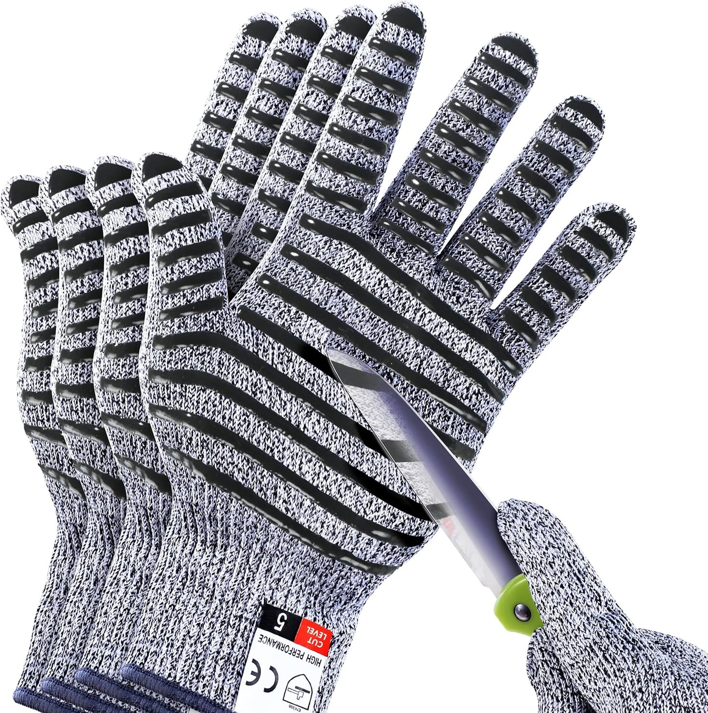 Cutting Gloves, 2 Pairs Cut Resistant Gloves, Cut Proof Gloves Kitchen | Cutting Gloves for Chef, Cut Gloves, Tesuchan