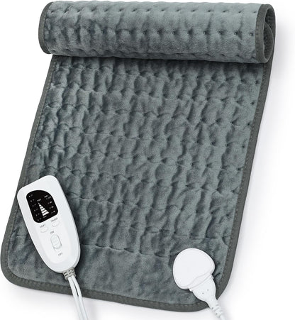 Heating Pad,Heated Blanket,Heating Pad for Back Neck,Grey,24x12 Inch | Electric Heating Pad,Dry/Moist Heat Heating Pads,Heating Pads for Shoulder,Abdomen,Heat Pad for Women Men,Birthday Gift