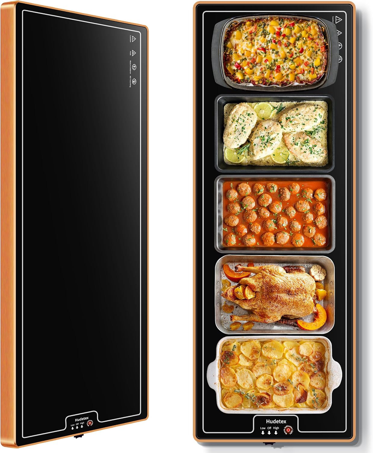 Warming Mat for Food,Extra Long 40"x12",Tempered Glass Warming Tray, Black | Keep Food Warm,Electric Food Warmers for Parties Buffet & Daily Use,Build-in Thermostat,Temperature Control,Full Surface Warm