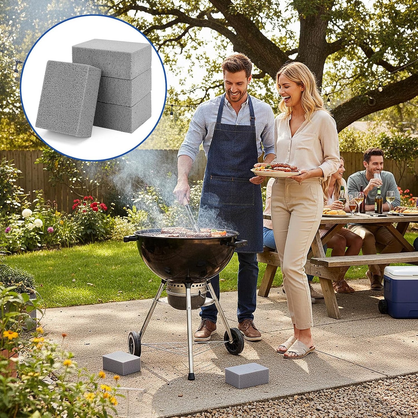 8 Pack Grill Brick Griddle Stone Pumice Cleaning Block | Commercial grade cleaner for oven, stove, BBQ grill, cookers, frying pans, racks and flat tops