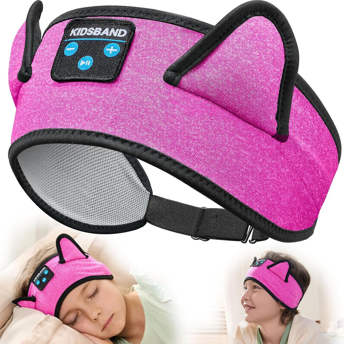 KIDSBAND Kids Bluetooth Headphones, Sleep Headband [Wireless & Wired Playback 2in1] Foldable Headphones for School/Travel/Tablet/Sleep