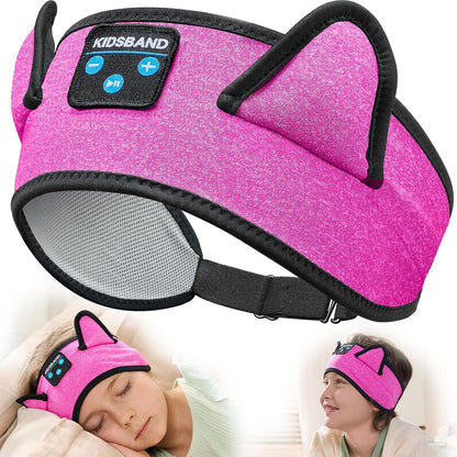 KIDSBAND Kids Bluetooth Headphones, Sleep Headband [Wireless & Wired Playback 2in1] Foldable Headphones for School/Travel/Tablet/Sleep