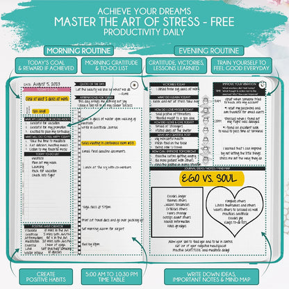 Freedom Mastery Daily Journal of Gratitude, Productivity & Habit Tracker | Undated 90-Day Planner with Daily Reflection, Mindfulness, Positivity, Vision Board & Stickers, Gratitude Journal for Women