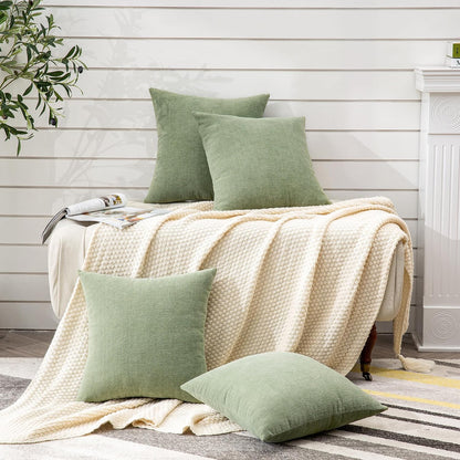 GAWAMAY Lumbar Support Pillow Decorative Rectangle Throw Pillow Covers 12"x20" Inch Set of 2, Soft Chenille Fall Pillowcase for Living Room Bedroom Sofa Couch Cushion Cover Grey 30x50cm (No Insert)