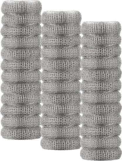 24 Pieces Lint Traps Washing Machine Stainless Steel Lint Snare Traps Laundry Mesh Washer Hose Filter with 24 Pcs Cable Ties