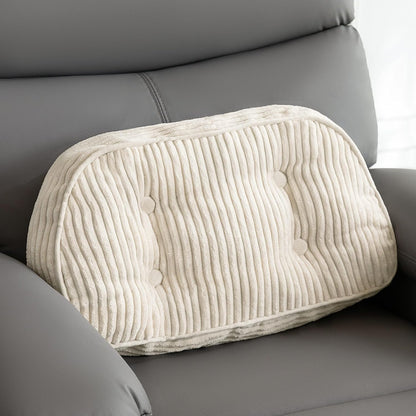 HIGOGOGO Lumbar Support Pillow for Recliner Chair/Accent Chair/Couch/Office Chair, Tufted Corduroy Back Support Cushion for Elderly, Recliner Cushions for Back Rest, Pain Relief, Reading, Dark Grey
