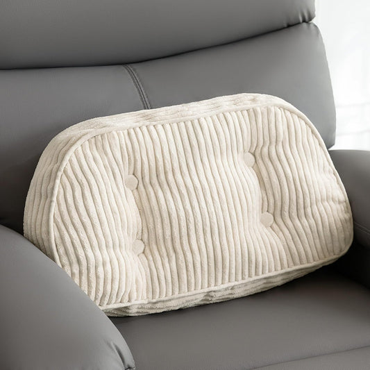 HIGOGOGO Lumbar Support Pillow for Recliner Chair/Accent Chair/Couch/Office Chair, Tufted Corduroy Back Support Cushion for Elderly, Recliner Cushions for Back Rest, Pain Relief, Reading, Dark Grey