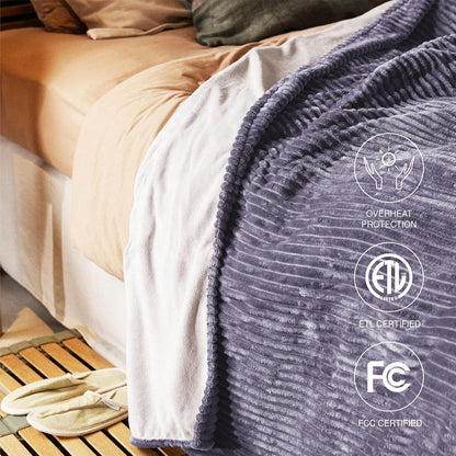 Heated Blanket 50x60”, 3 Hours Auto-Off Electric Blanket, Grey