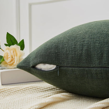 GAWAMAY Lumbar Support Pillow Decorative Rectangle Throw Pillow Covers 12"x20" Inch Set of 2, Soft Chenille Fall Pillowcase for Living Room Bedroom Sofa Couch Cushion Cover Grey 30x50cm (No Insert)