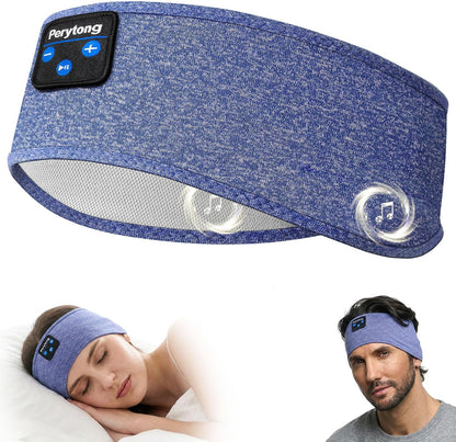 Perytong Sleep Headphones Bluetooth 5.4 Headband, Wireless Sleep Headphones with Ultra-Thin HD Stereo Speakers for Side Sleepers, Soft & Sweat Resistant Sport Headband for Yoga Travel Workout