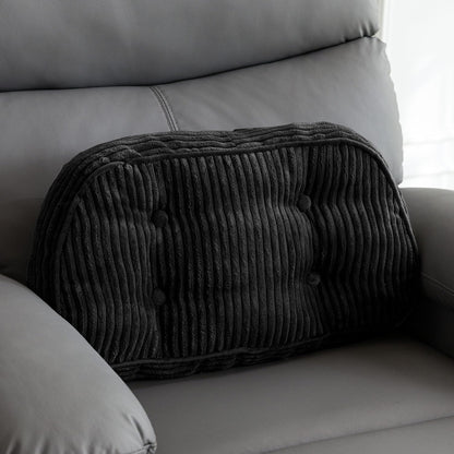 HIGOGOGO Lumbar Support Pillow for Recliner Chair/Accent Chair/Couch/Office Chair, Tufted Corduroy Back Support Cushion for Elderly, Recliner Cushions for Back Rest, Pain Relief, Reading, Dark Grey