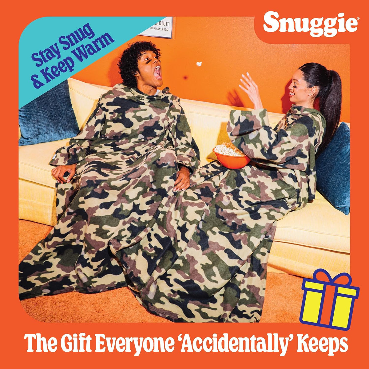 Snuggie The Original Wearable Blanket With Sleeves & Pockets | Cozy Oversized Throw for Adult Men & Women | One Size, 71x54