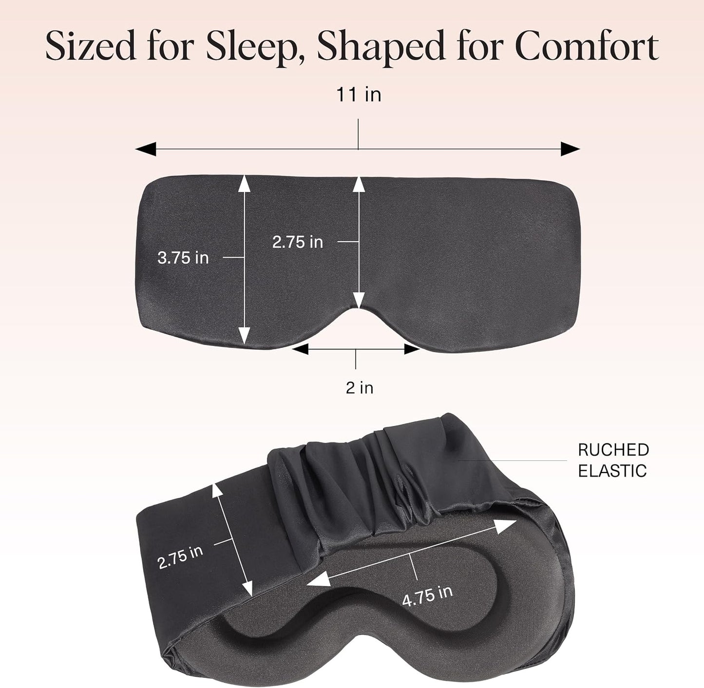 Kitsch Contour Satin Sleep Mask | Eye Masks for Sleep - Blush | Softer Than Silk Sleep Mask, Blindfold Sleep Masks for Women & Men, No Eye Pressure, Lightweight Eye Mask, Travel Essentials