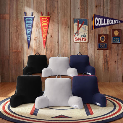 Champion Faux Wool Bedrest Pillow, 100% Polyester Cover and Fill, Spot Clean Only, Navy Blue, 29" x 24.5" x 10.5"