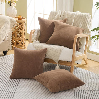 GAWAMAY Lumbar Support Pillow Decorative Rectangle Throw Pillow Covers 12"x20" Inch Set of 2, Soft Chenille Fall Pillowcase for Living Room Bedroom Sofa Couch Cushion Cover Grey 30x50cm (No Insert)