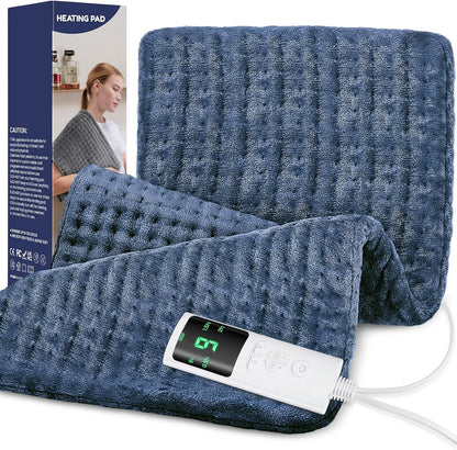 Heating Pad for Back, 17 x 33 in,9 Heat Settings,4 Timer, Gray