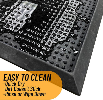 Ottomanson Indoor/Outdoor Boot Tray Non-Slip Doormat Modern Entryway Mat for Entryway Patio Backyard Garage, 18" x 28", Black