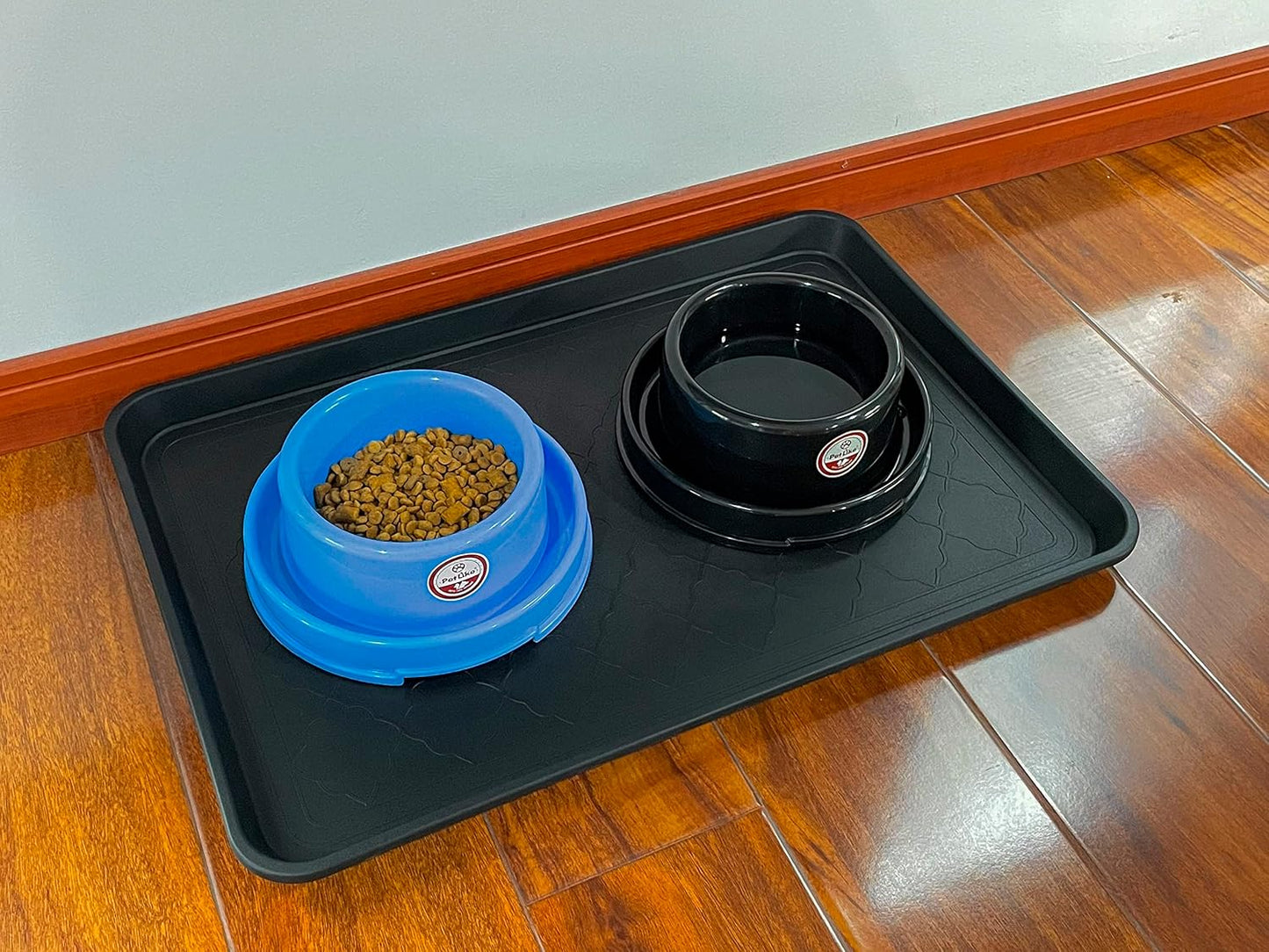 PetLike Boot Tray for Entryway Indoor, Pet Food Mat, 23 x 15.5 inch 2 Packs, Waterproof Rubber Shoe Tray for Indoor and Outdoor, Multi-Purpose Trays for Boots, Shoes, Pets, Garden