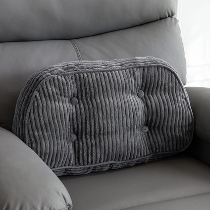 HIGOGOGO Lumbar Support Pillow for Recliner Chair/Accent Chair/Couch/Office Chair, Tufted Corduroy Back Support Cushion for Elderly, Recliner Cushions for Back Rest, Pain Relief, Reading, Dark Grey