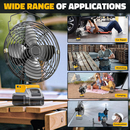 Ecarke 4" Clip Fan Compatible with Milwaukee 18V Battery (Tool Only) 3-Speed Cordless Clip-On Fan with 360° Rotation Low Noise Portable Desk Fan for Camping Jobsite Tent Fishing Outdoor