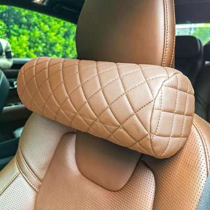 Car Neck Pillow for Pain Relief,Cars Seat Long Back Cervical Neck Support Pillow,Car Side Travel Headrest Round Roll Log Cylinder Pillows for Driving Seat,Memory Foam(Black)