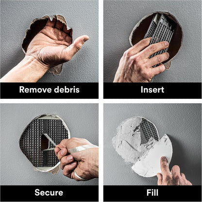 3M High Strength Large Hole Repair Kit | Wall Hole Repair Kit With Spackling Compound, Putty Knife, Repair Plate, And Sanding Sponge, No Shrinking or Cracking