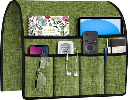 Joywell Remote Caddy Couch Remote Control Holder for Recliner Sofa Armrest Organizer Non Slip Arm Chair Caddie with 6 Pocket Storage for Magazine, Tablet, Phone, iPad, Black