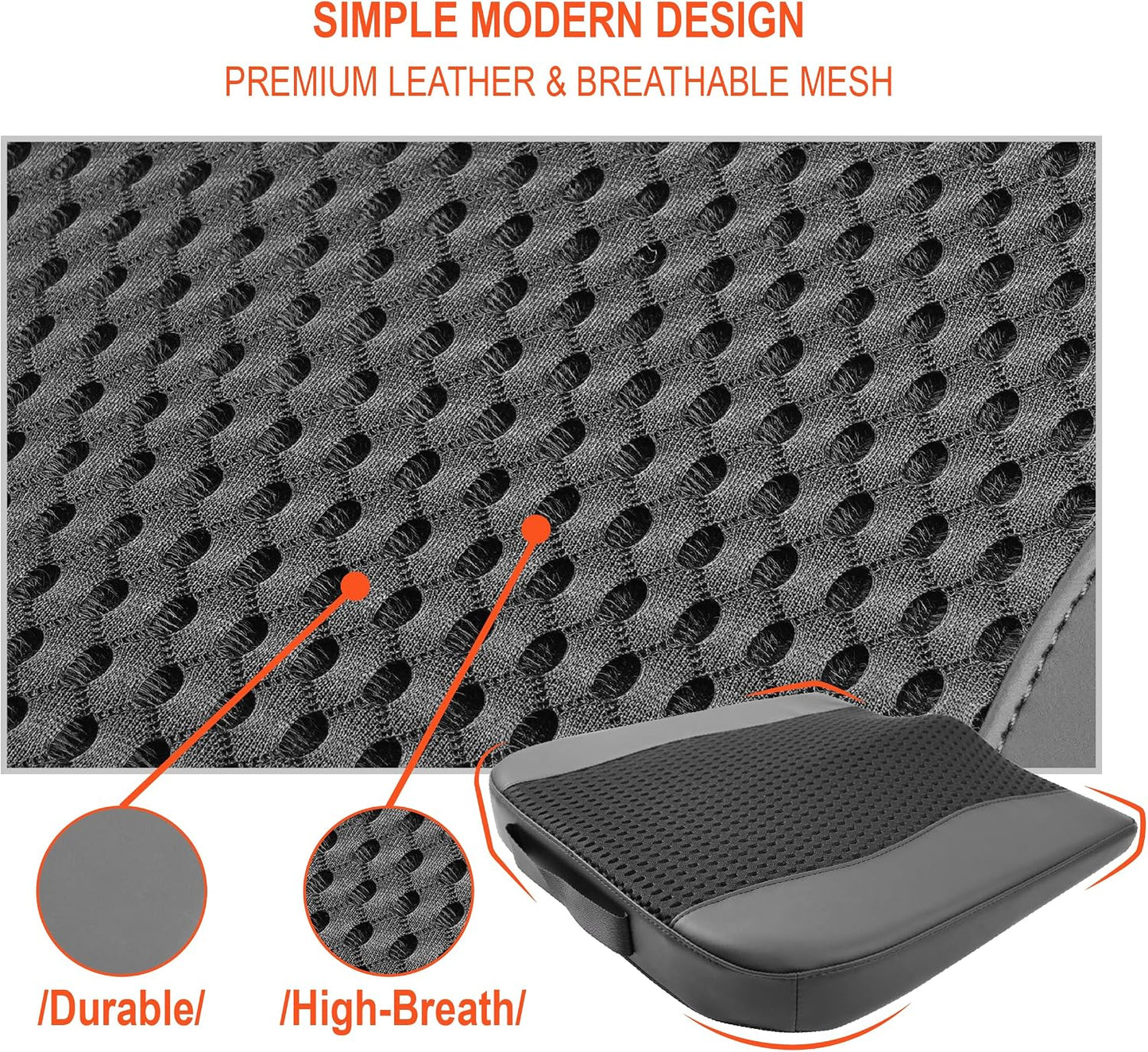 Lofty Aim Car Seat Cushion, Memory Foam Car Seat Cushions for Long Driving | Comfy Car Seat Pillow for Pain Relief, Driver Seat Cushion Adds Height, Butt Cushion for Car, Truck, Office Chair, Black