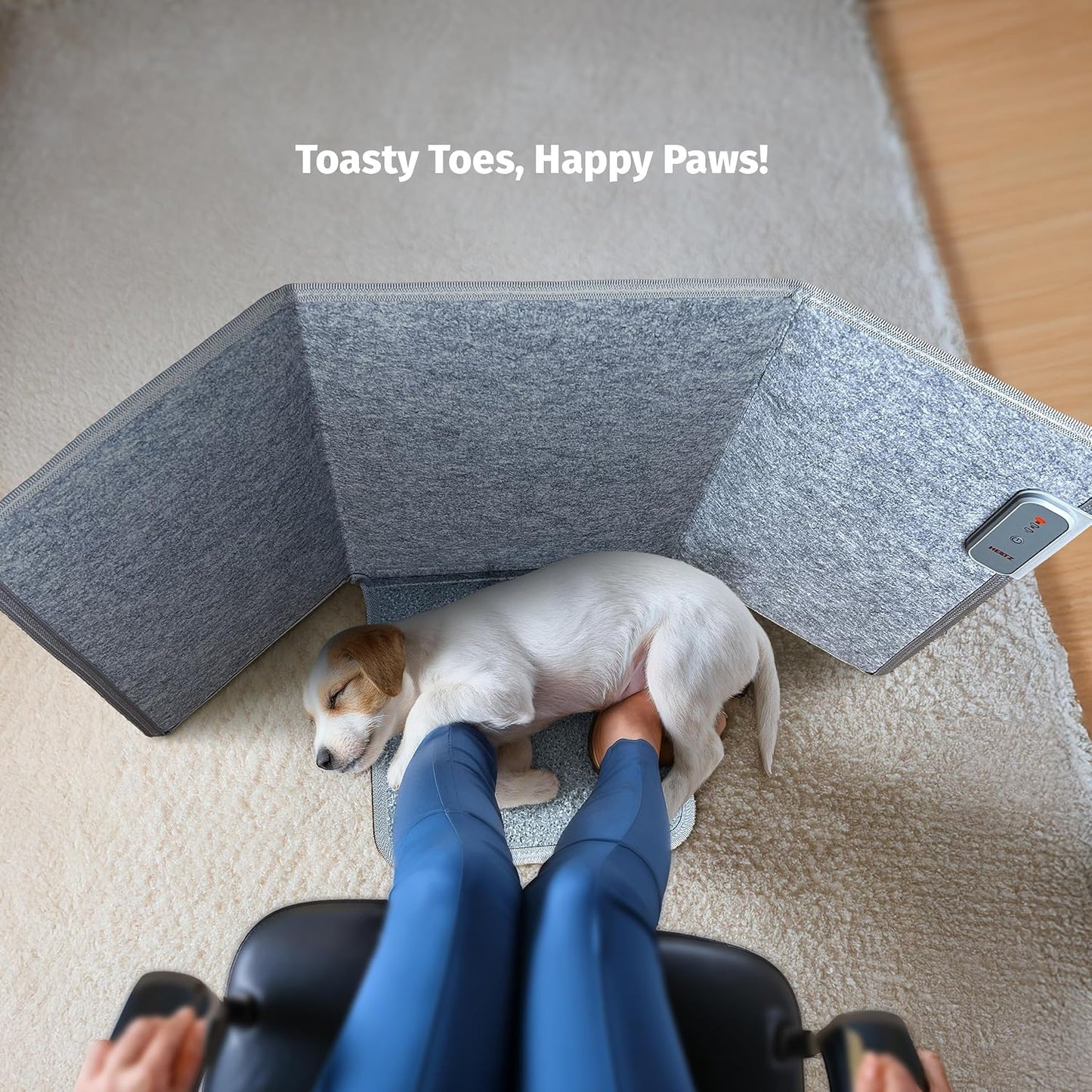 Foldable Foot & Leg Heater, Portable Under Desk Space Heater & Warmer, Heated Floor Mat, Tip-Over Protection, Auto Shutoff, Ideal for Home, Office, or Desk Use, Compact & Safe Design