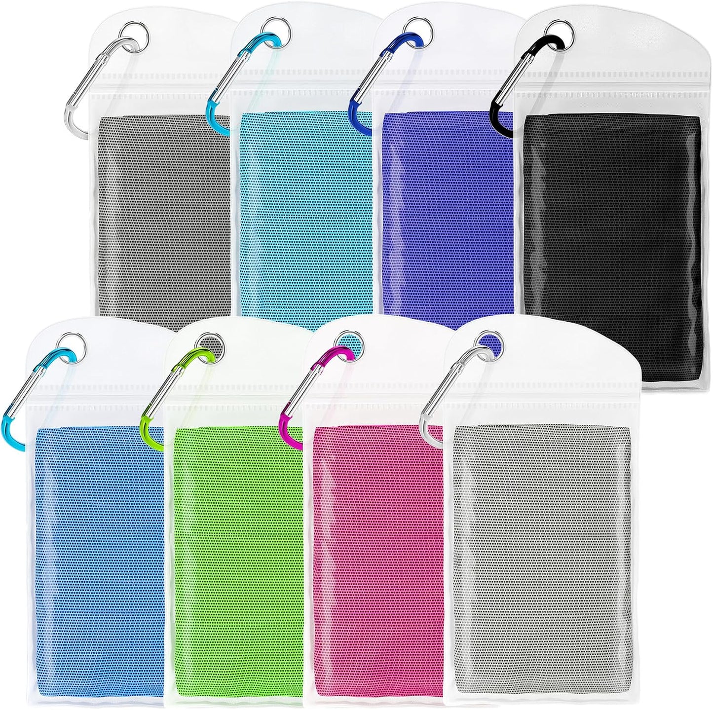 Cooling Towels 8 Pack(40"x12")for Neck and Face, Cooling Neck Wraps for Gym | Sweat wicking, Quick dry, Breathable, Reusable, Absorbent, Cold Towel for Running, Yoga, Travel, Climbing
