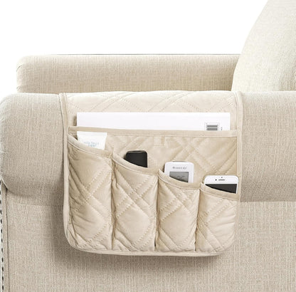 Brilliant Sunshine Burgundy Toile Floral Couch Armrest Cover, 35"×13" | Washable Magazine Holder, Armrest Organizer & Caddy on Sofa, Recliner, Armchair, Storage for Remote Controls, Phone, iPad