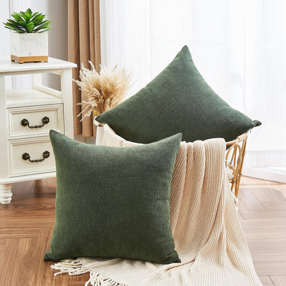 GAWAMAY Lumbar Support Pillow Decorative Rectangle Throw Pillow Covers 12"x20" Inch Set of 2, Soft Chenille Fall Pillowcase for Living Room Bedroom Sofa Couch Cushion Cover Grey 30x50cm (No Insert)