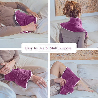 Qomfor - Microwavable Neck Wrap - Maroon Purple, Lavender Scent - Weighted Neck/Shoulder Wrap - Heating Pad - Hot/Cold Muscle Therapy, Stress Relief, Arthritis Pain, Soothing Comfort, Headache