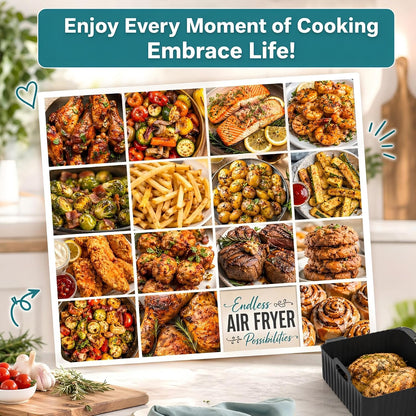 Szyeequoo Silicone Air Fryer Liners 2 Pack for Ninja Dual Zone, 1 Perforated and 1 Solid, Rectangle Reusable Liners for DZ201 DZ401 DZ550 DZ302, COSORI 9QT Instant Chefman Dual Basket Air Fryers