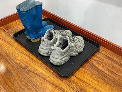 PetLike Boot Tray for Entryway Indoor, Pet Food Mat, 23 x 15.5 inch 2 Packs, Waterproof Rubber Shoe Tray for Indoor and Outdoor, Multi-Purpose Trays for Boots, Shoes, Pets, Garden