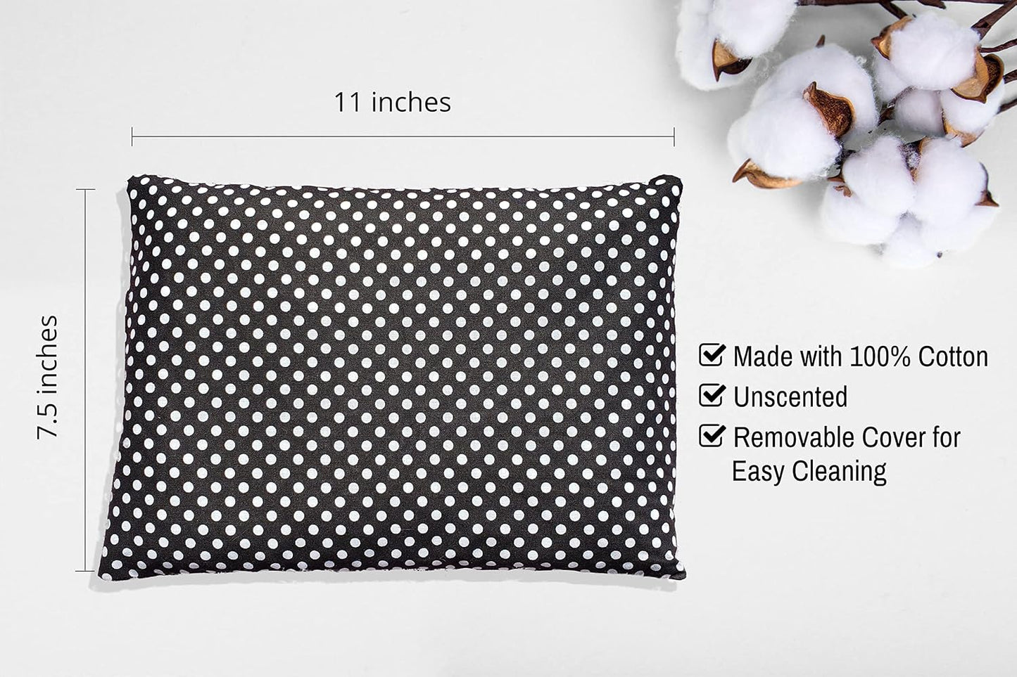 Microwavable Corn Filled Heating Pad and Cold Pack/Washable 100% Cotton Cover (Cross Hatch - Mint, 7.5in W x 11in L)