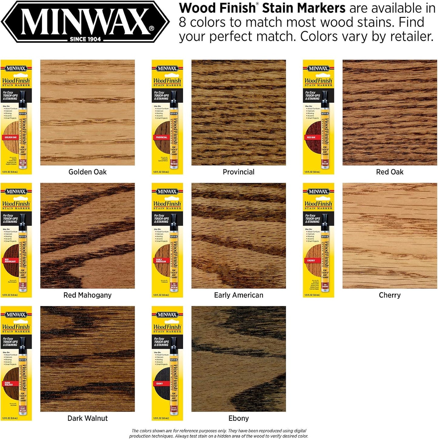 Minwax 634900000 Wood Finish Stain Marker for Touch Ups, Ebony