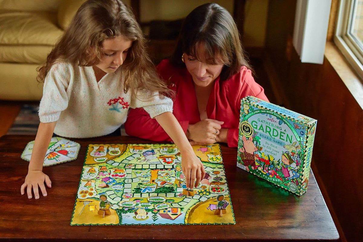 eeBoo Gathering a Garden Board Game - Award Winning Patience & Plant Counting Garden Game, Screen-Free Fun for 2-4 Players, Kids Ages 5 and up