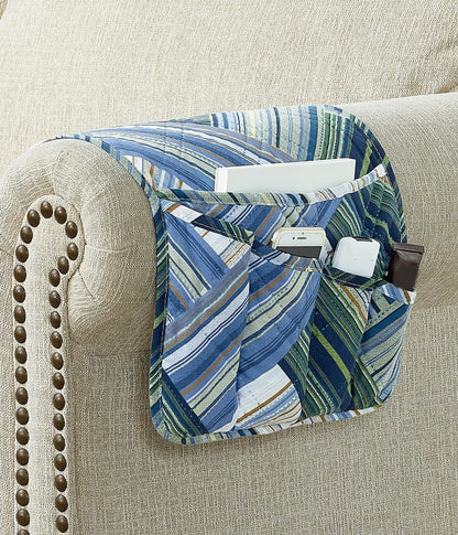 Brilliant Sunshine Burgundy Toile Floral Couch Armrest Cover, 35"×13" | Washable Magazine Holder, Armrest Organizer & Caddy on Sofa, Recliner, Armchair, Storage for Remote Controls, Phone, iPad