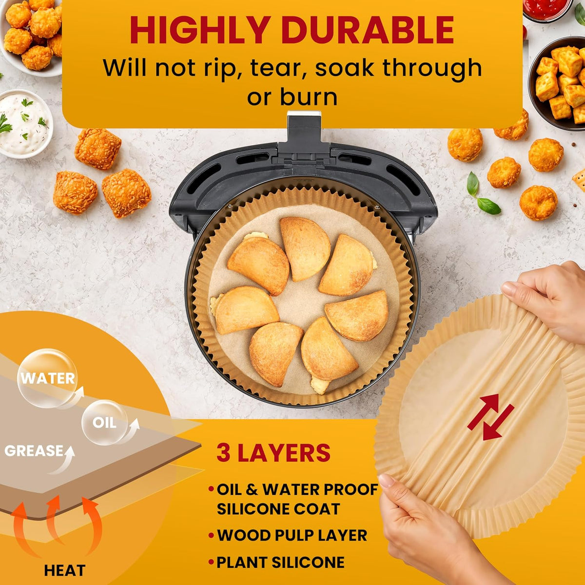 Air Fryer Paper Liners, Air Fryer Disposable Liners
