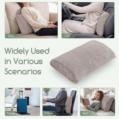 HIGOGOGO Lumbar Support Pillow for Recliner Chair/Accent Chair/Couch, Memory Foam Back Support Cushion for Elderly, Recliner Cushions for Back Rest, Pain Relief, Reading, Washable Cover, Brown