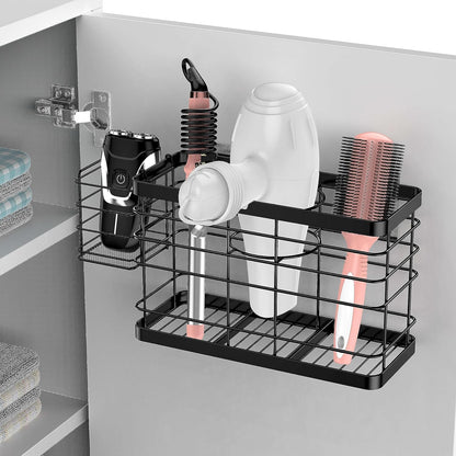 Hair dryer holder cabinet door - Hair tool organizer wall mount | Cabinet Door Bathroom Organizer Hair Care & Styling Tools Storage Basket for Hair Dryer, Curling Irons, Hair Straighteners